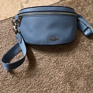 Coach belt bag in blue leather